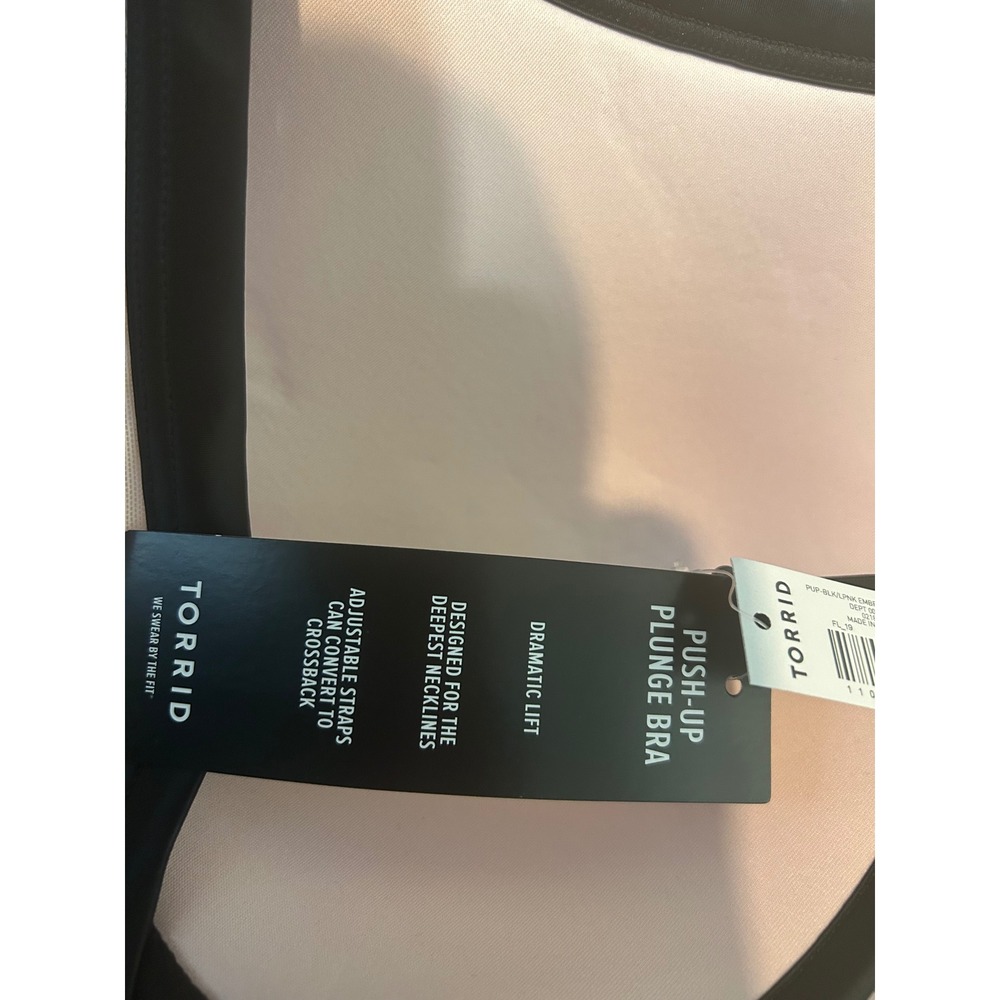 Torrid Plunge Push-Up Embroidered‎ Lace Straight Back Bra Lingerie - Picture 9 of 11